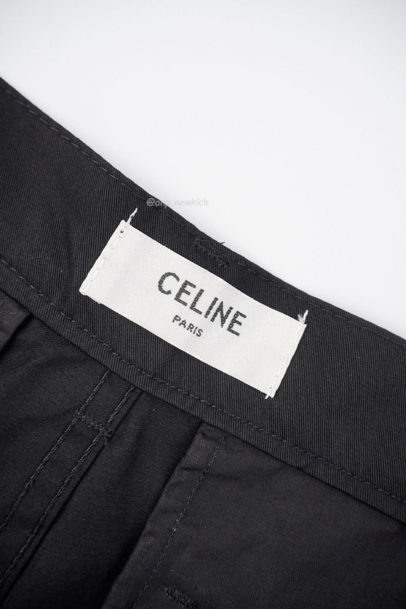 Celine Linen Plain Cotton Logo Cargo Pants (5) - newkick.app